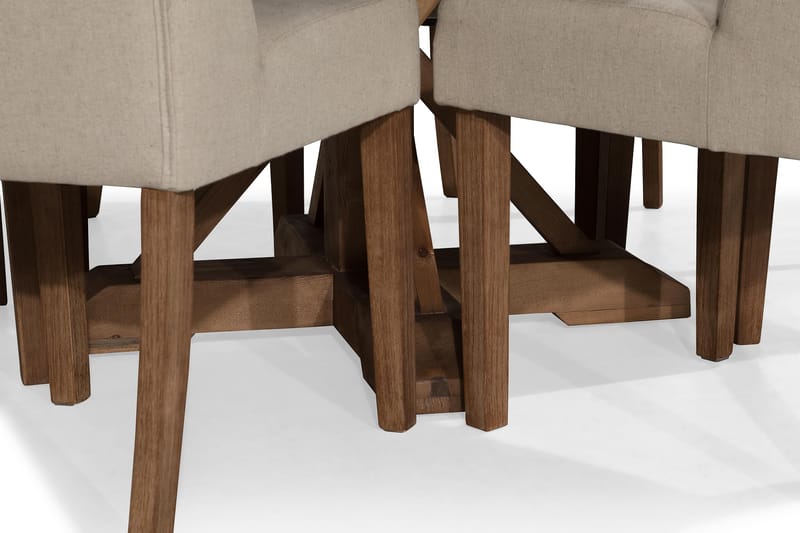 Lyon Spisegruppe 150 cm Rund med 6 Irma Stol - Vintage Alm/Beige - Møbler - Bord - Spisegrupper