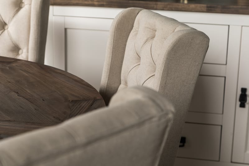 Lyon Spisegruppe 150 cm Rund med 6 Irma Stol - Vintage Alm/Beige - Møbler - Bord - Spisegrupper