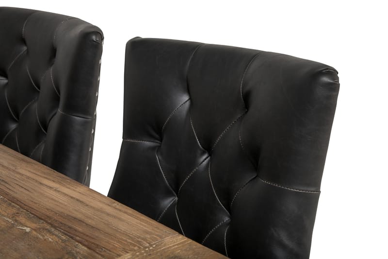 Lyon Spisegruppe 200 cm med 6 Tuva Stol - Natur/Hvit/Svart - Møbler - Bord - Spisegrupper