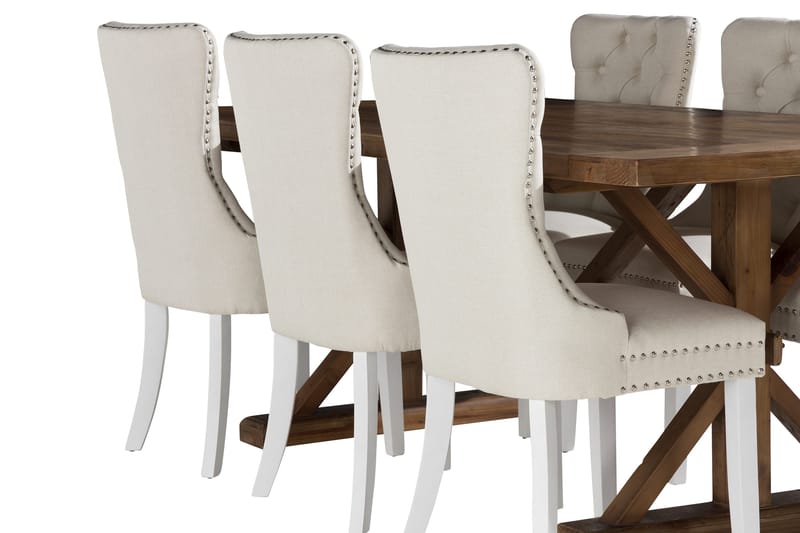 Lyon Spisegruppe 200x100 cm inkl 6 Bergviken Stoler - Brun - Møbler - Bord - Spisegrupper