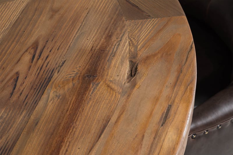 Lyon Spisegruppe Rund med 4 Tuva Lenestoler Kunstlær - Tre/Svart PU - Møbler - Bord - Spisegrupper