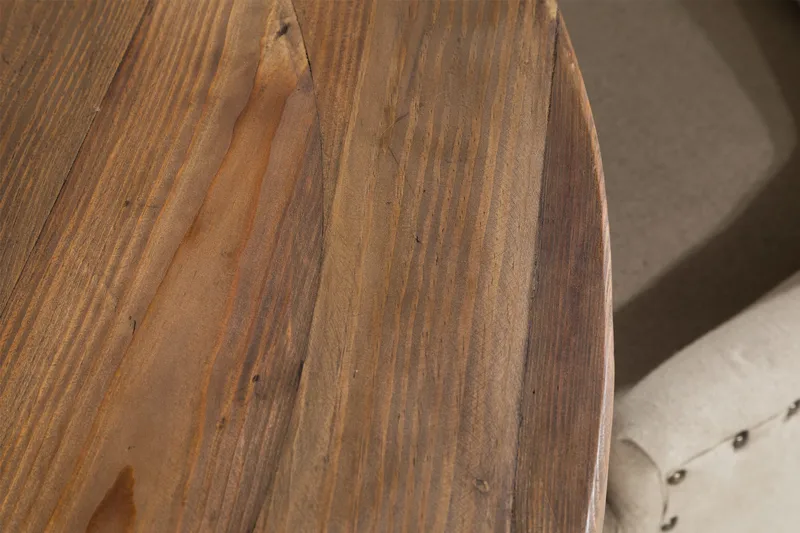 Lyon Spisegruppe Rund med 4 Viktoria Lenestoler - Tre/Hvit/Beige - Møbler - Bord - Spisegrupper