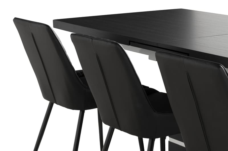 Macahan Forlengningsbar Spisegruppe 180 cm + 6 Hennebyn Stol - Svart - Møbler - Bord - Spisegrupper