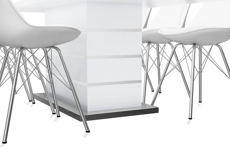 Malibu Forlengningsbart Spisebord 180 cm Med 6 Shell Spisest - Møbler - Bord - Spisegrupper
