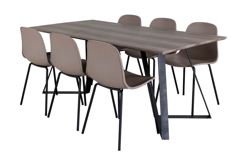 Malvina Spisegruppe 180 cm inkl. 6 Kullersbro Stoler - Grå/Svart/Beige - Møbler - Bord - Spisegrupper