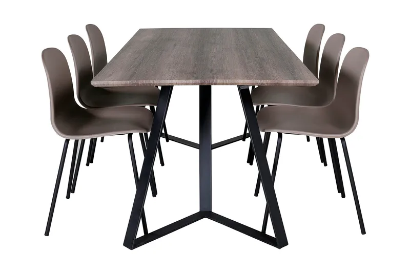Malvina Spisegruppe 180 cm inkl. 6 Kullersbro Stoler - Grå/Svart/Beige - Møbler - Bord - Spisegrupper