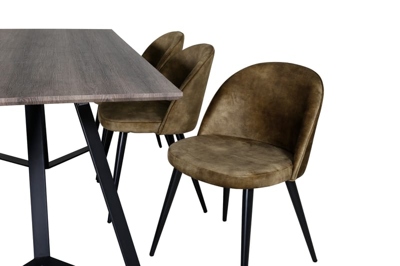 Malvina Spisegruppe 180 cm inkl. 6 Sedavi Stoler - Grå/Svart/Messing - Møbler - Bord - Spisegrupper