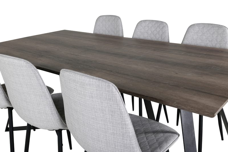 Malvina Spisegruppe 180 cm inkl. 6 Ypas Stoler - Grå/Svart - Møbler - Bord - Spisegrupper