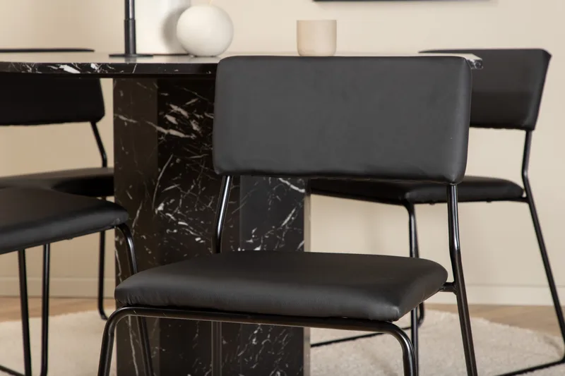 Marbs rundt spisebord med 4 Kenth Spisestol - Møbler - Bord - Spisegrupper