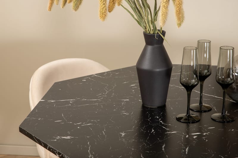 Marbs Rundt Spisebord med 4stk Velvet Spisestol - Møbler - Bord - Spisegrupper