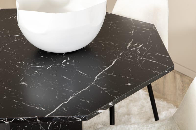 Marbs Spisegruppe 110 cm Rund inkl. 4 Pontus Stoler - Svart/Hvit - Møbler - Bord - Spisegrupper