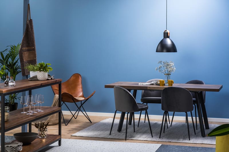 Marcelen Forlengningsbar Spisegruppe 140 cm med 4 Felipe Sto - Brun/Grå/Svart - Møbler - Bord - Spisegrupper