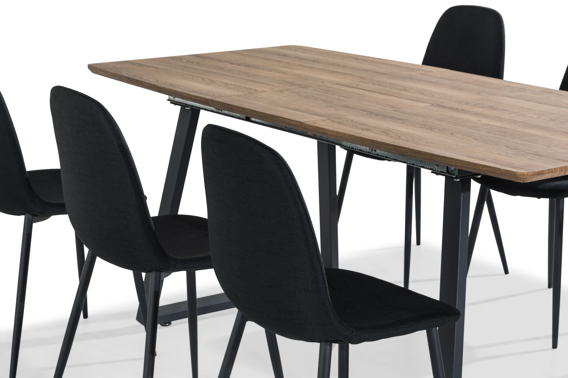 Marcelen Forlengningsbar Spisegruppe 140 cm med 6 Nibe Stol - Brun/Svart - Møbler - Bord - Spisegrupper