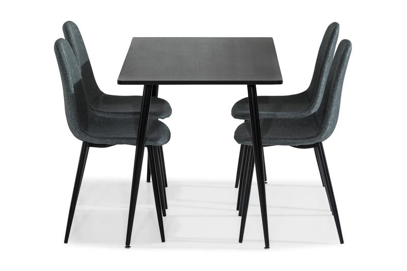 Marcelen Spisegruppe 120 cm med 4 Nibe Stol - Brun/Grå/Svart - Møbler - Bord - Spisegrupper