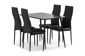 Marcelen Spisegruppe 120 cm med 4 Nibe Stol - Brun/Svart - Møbler - Bord - Spisegrupper
