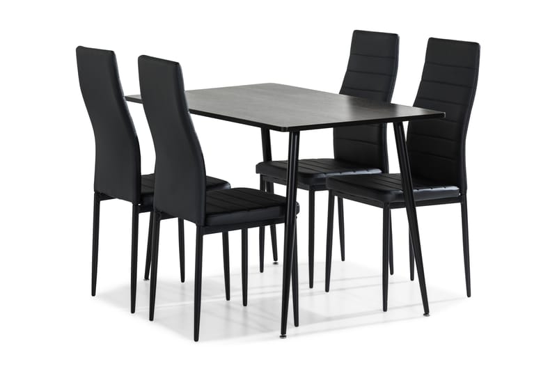 Marcelen Spisegruppe 120 cm med 4 Nibe Stol - Brun/Svart - Møbler - Bord - Spisegrupper