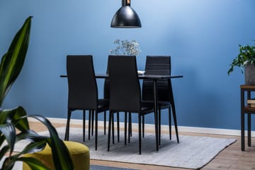 Marcelen Spisegruppe 120 cm med 4 Nibe Stol - Brun/Svart - Møbler - Bord - Spisegrupper