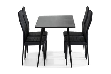 Marcelen Spisegruppe 120 cm med 4 Nibe Stol - Brun/Svart - Møbler - Bord - Spisegrupper