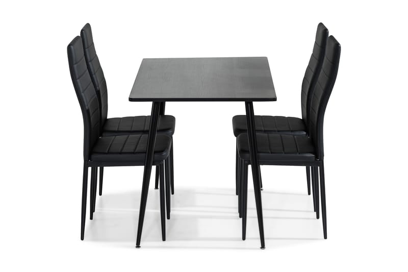 Marcelen Spisegruppe 120 cm med 4 Nibe Stol - Brun/Svart - Møbler - Bord - Spisegrupper