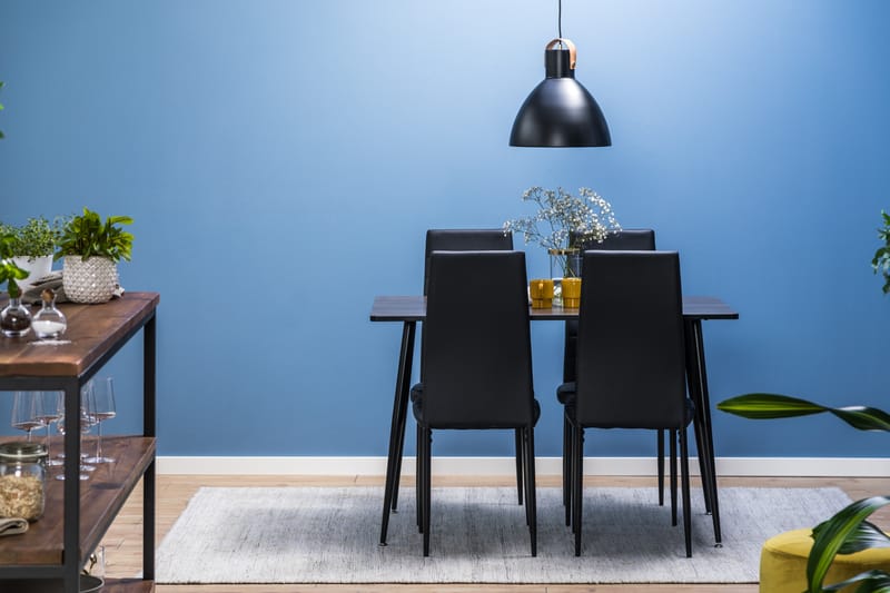 Marcelen Spisegruppe 120 cm med 4 Nibe Stol - Brun/Svart - Møbler - Bord - Spisegrupper