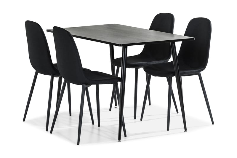 Marcelen Spisegruppe 120 cm med 4 Nibe Stol - Brun/Svart - Møbler - Bord - Spisegrupper