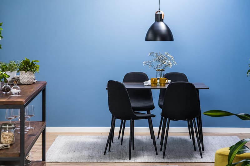 Marcelen Spisegruppe 120 cm med 4 Nibe Stol - Brun/Svart - Møbler - Bord - Spisegrupper
