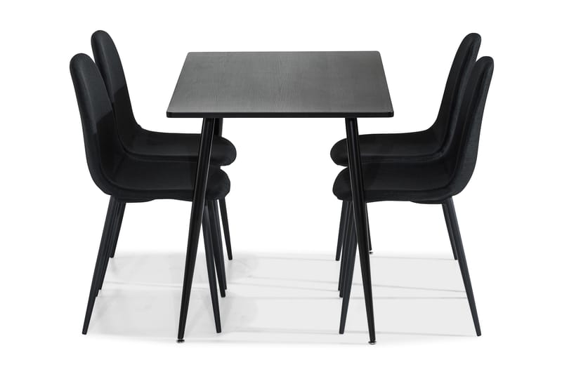 Marcelen Spisegruppe 120 cm med 4 Nibe Stol - Brun/Svart - Møbler - Bord - Spisegrupper