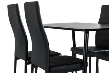 Marcelen Spisegruppe 120 cm med 4 Nibe Stol - Brun/Svart - Møbler - Bord - Spisegrupper