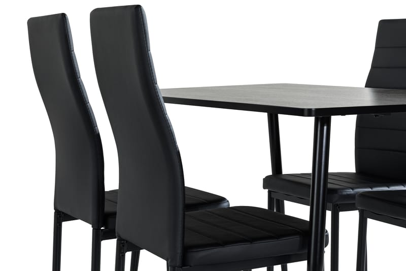Marcelen Spisegruppe 120 cm med 4 Nibe Stol - Brun/Svart - Møbler - Bord - Spisegrupper