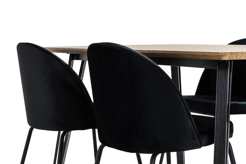 Marcelen Spisegruppe 160 cm med 4 Felipe Stol Fløyel - Brun/Svart - Møbler - Bord - Spisegrupper