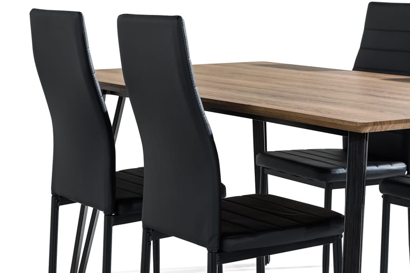 Marcelen Spisegruppe 160 cm med 4 Ted Stol - Brun/Svart - Møbler - Bord - Spisegrupper