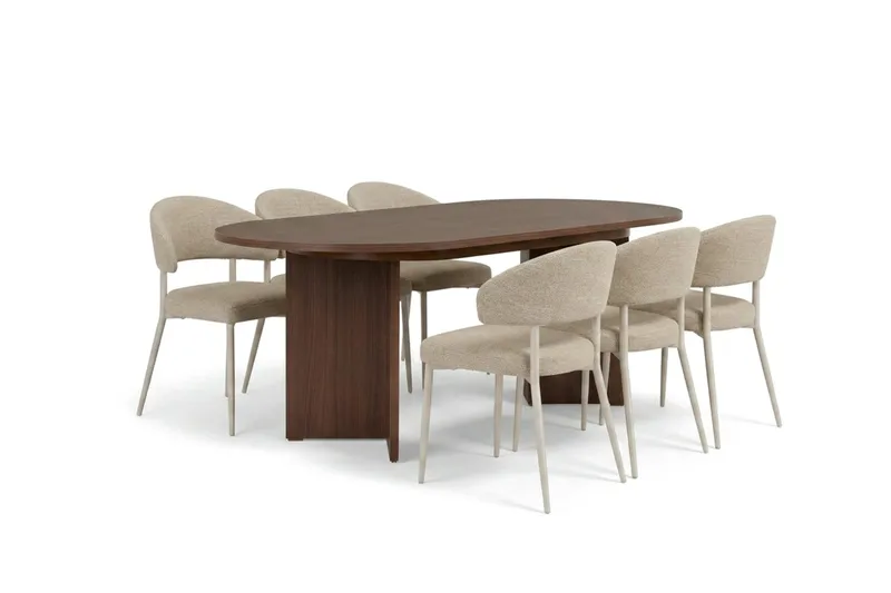 Matgrupp Nordure Beige - Møbler - Bord - Spisegrupper