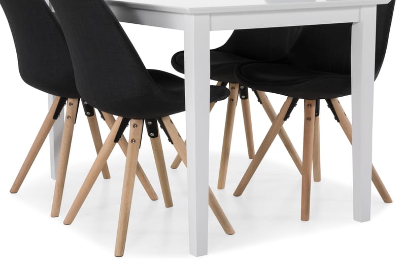Michigan Spisebord med 4 Forum stoler - Hvit/Mørkegrå - Spisegrupper