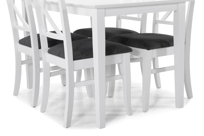 Michigan Spisebord med 4 Hartford stoler - Hvit - Spisegrupper