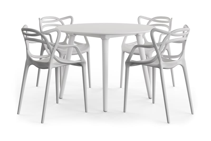 Mioveni Spisebord 106 cm Rundt med 4 Daye Karmstol - Møbler - Bord - Spisegrupper