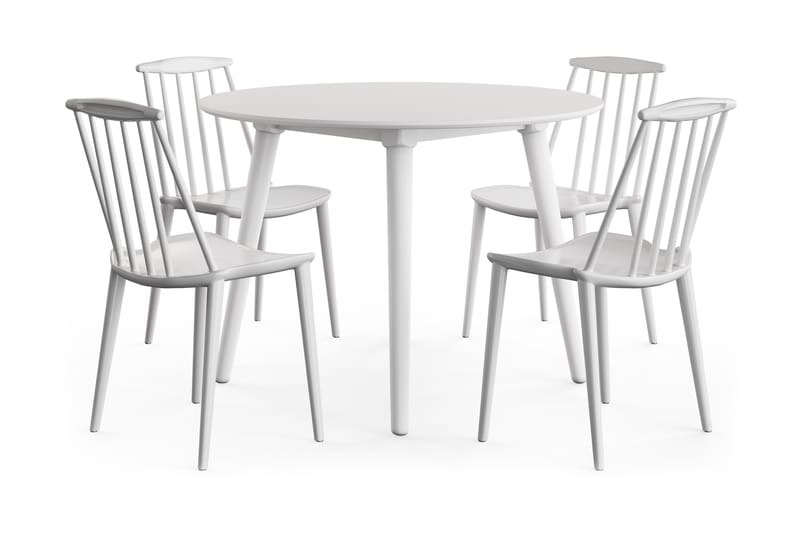 Mioveni Spisebord 106 cm Rundt med 4 Reule Spisestoler - Møbler - Bord - Spisegrupper