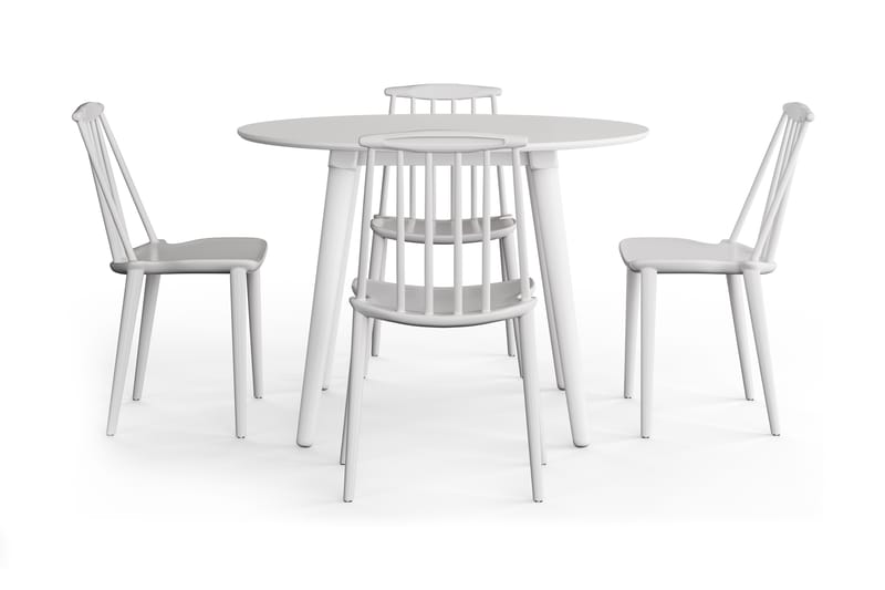 Mioveni Spisebord 106 cm Rundt med 4 Reule Spisestoler - Møbler - Bord - Spisegrupper
