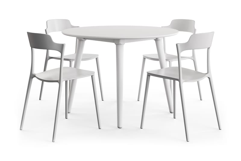 Mioveni Spisebord 106 cm Rundt med 4 Teru Spisestoler - Møbler - Bord - Spisegrupper