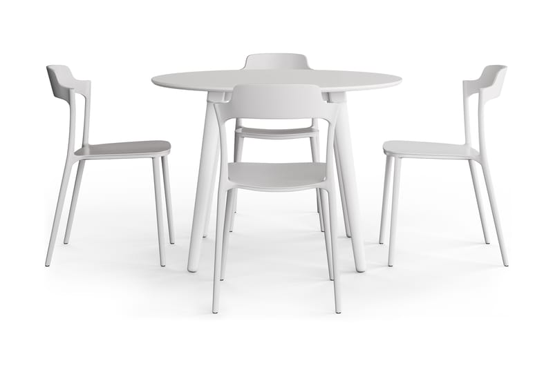 Mioveni Spisebord 106 cm Rundt med 4 Teru Spisestoler - Møbler - Bord - Spisegrupper