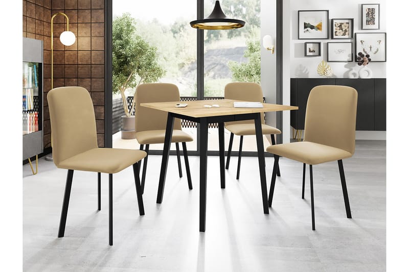 Narberth Spisegruppe - Beige/Svart - Møbler - Bord - Spisegrupper
