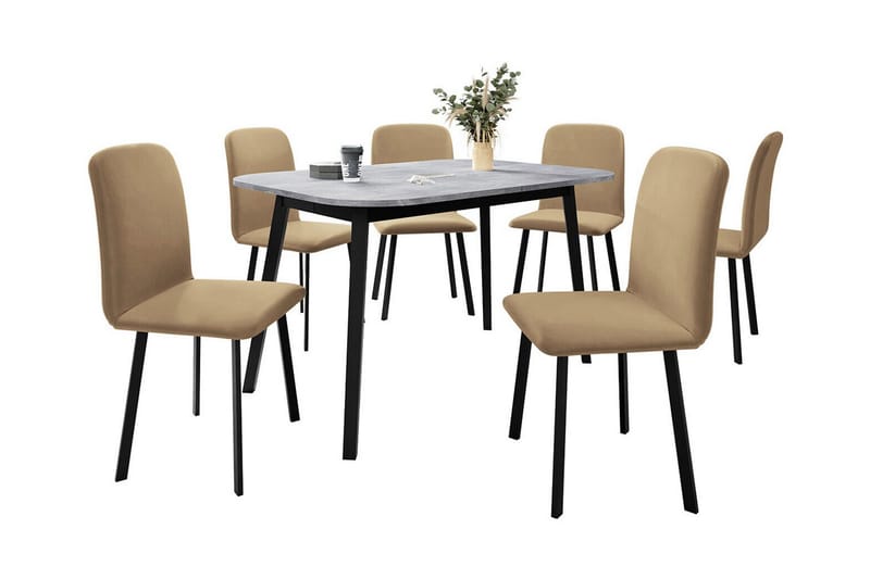 Narberth Spisegruppe - Beige/Svart - Møbler - Bord - Spisegrupper