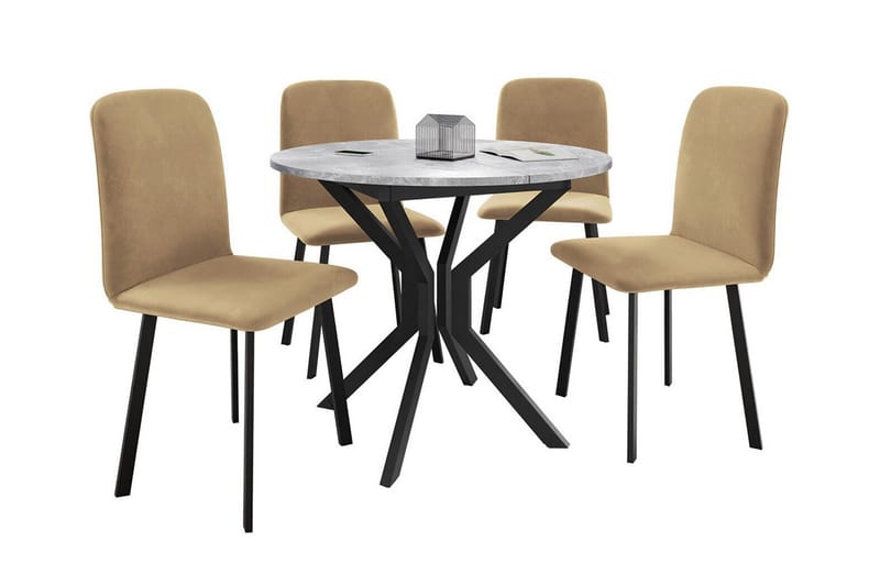 Narberth Spisegruppe - Beige/Svart - Møbler - Bord - Spisegrupper