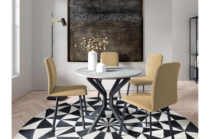 Narberth Spisegruppe - Beige/Svart - Møbler - Bord - Spisegrupper