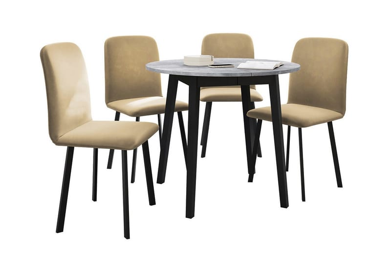 Narberth Spisegruppe - Beige/Svart - Møbler - Bord - Spisegrupper