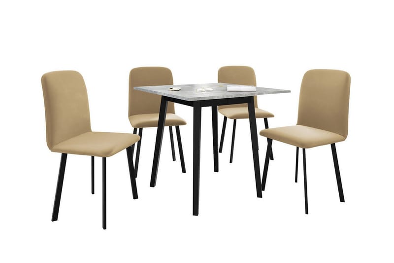 Narberth Spisegruppe - Beige/Svart/Hvit - Møbler - Bord - Spisegrupper