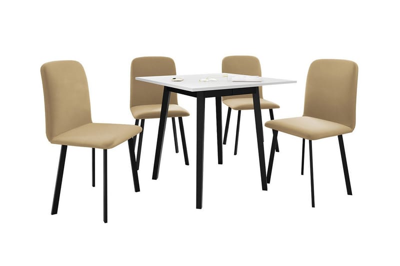 Narberth Spisegruppe - Beige/Svart/Hvit - Møbler - Bord - Spisegrupper