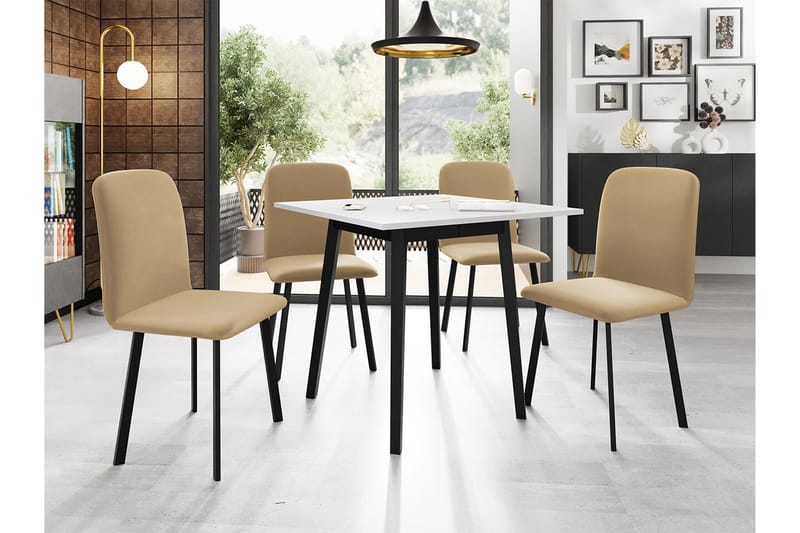 Narberth Spisegruppe - Beige/Svart/Hvit - Møbler - Bord - Spisegrupper