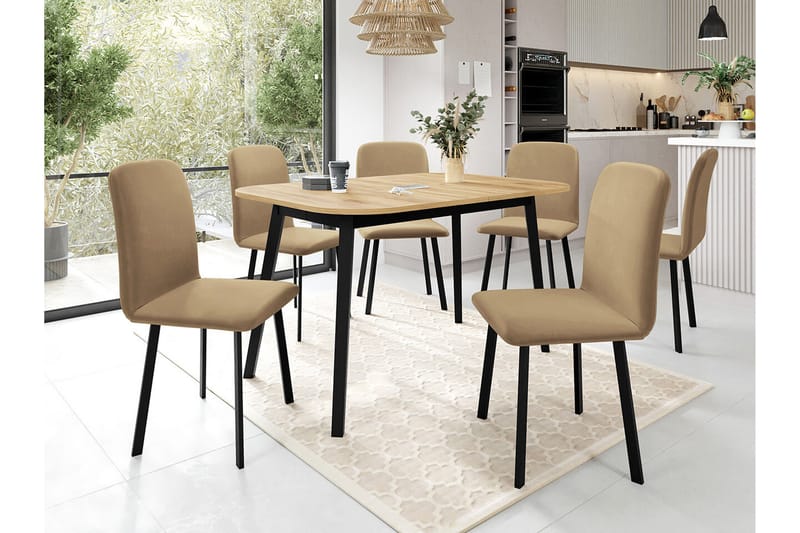 Narberth Spisegruppe - Beige/Svart/Hvit - Møbler - Bord - Spisegrupper