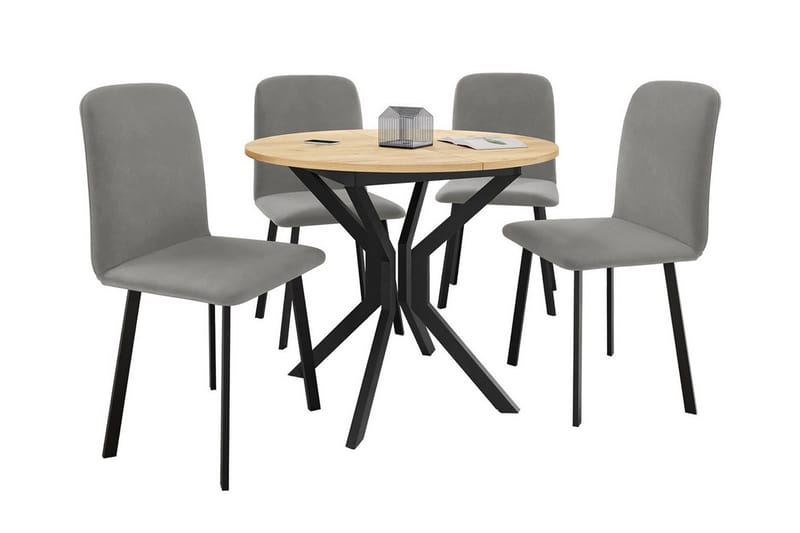 Narberth Spisegruppe - Grå/Svart/Beige - Møbler - Bord - Spisegrupper