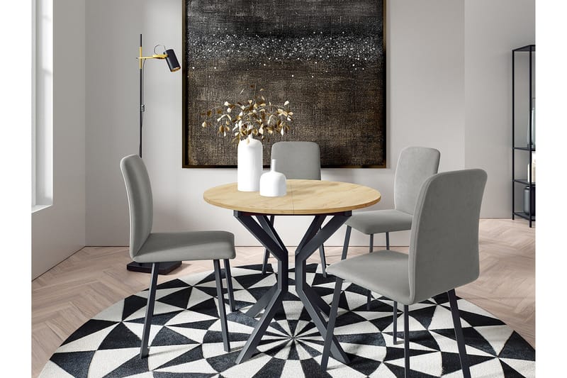 Narberth Spisegruppe - Grå/Svart/Beige - Møbler - Bord - Spisegrupper